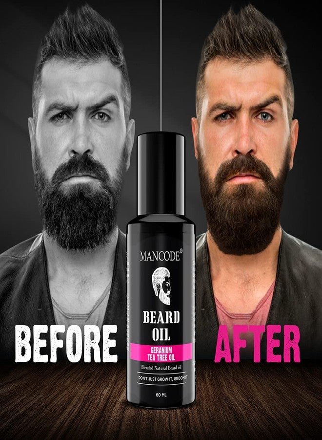MAN CODE Mancode Beard Growth Oil for Men - 60ml More Beard Growth, With Geranium & Tea Tree Natural Oils including Vitamin E, Nourishment & Strengthening, No Harmful Chemicals - Image 4